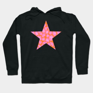 Pink and Orange Leopard Print Star Hoodie